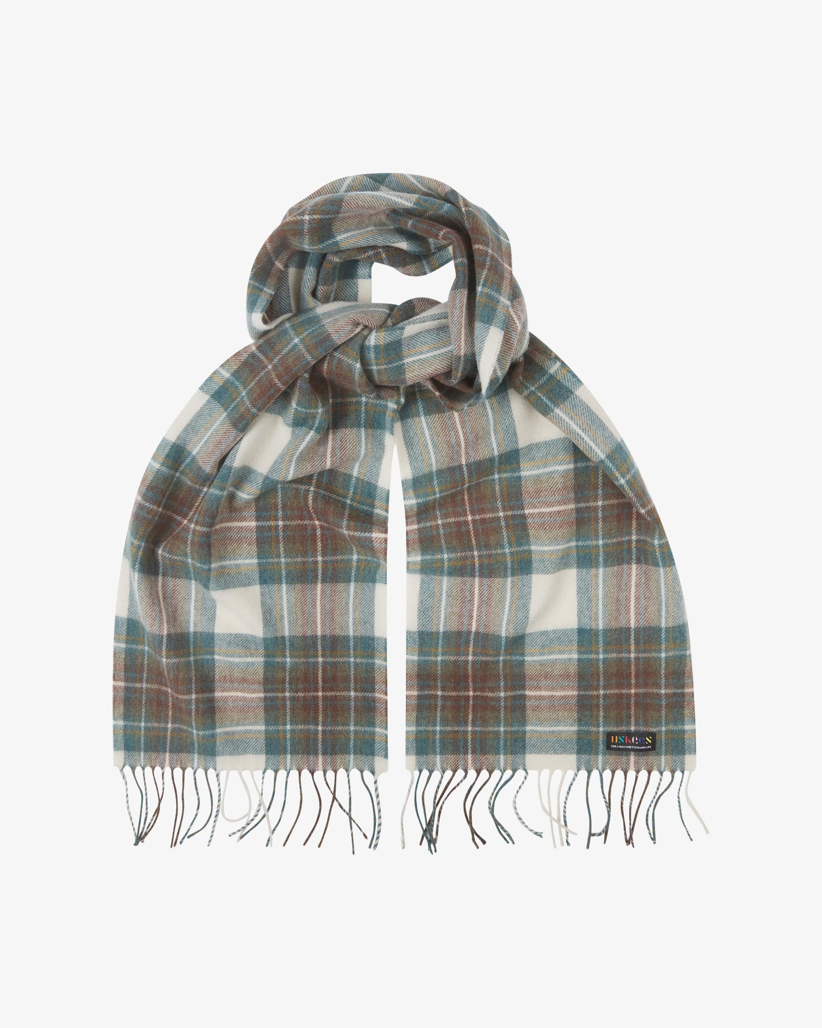 4013 Tartan Lambswool Scarf Green