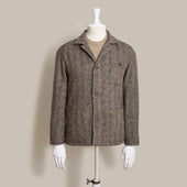 Artisan Woven Herringbone Jacket No. 2 In Light Brown