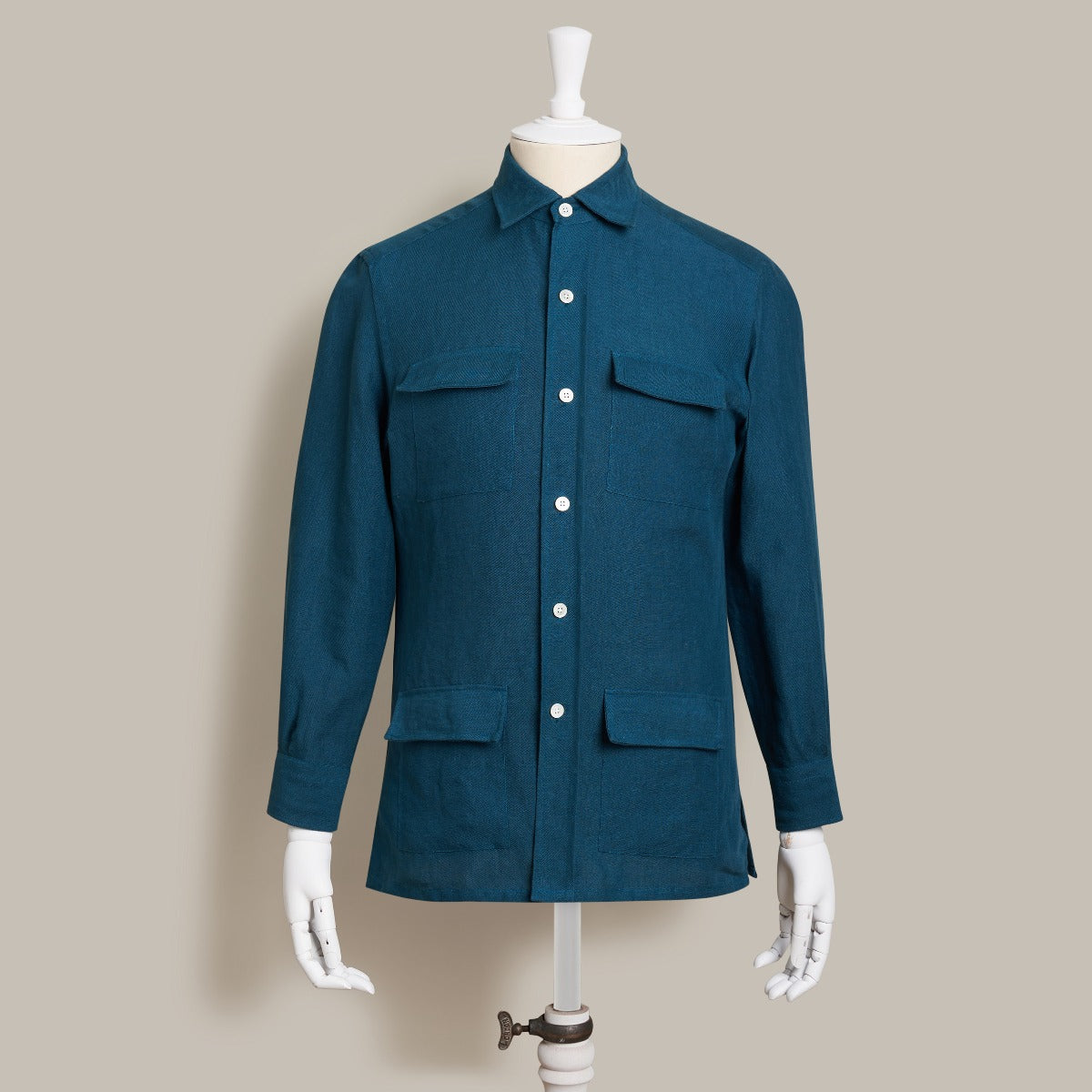 Linen Safari Overshirt In