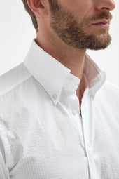 Seersucker Button Down Shirt Made In Italy