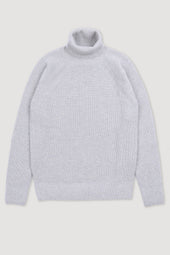 Ribbed turtleneck sweater crafted from pure cashmere. Grey - Silver grey