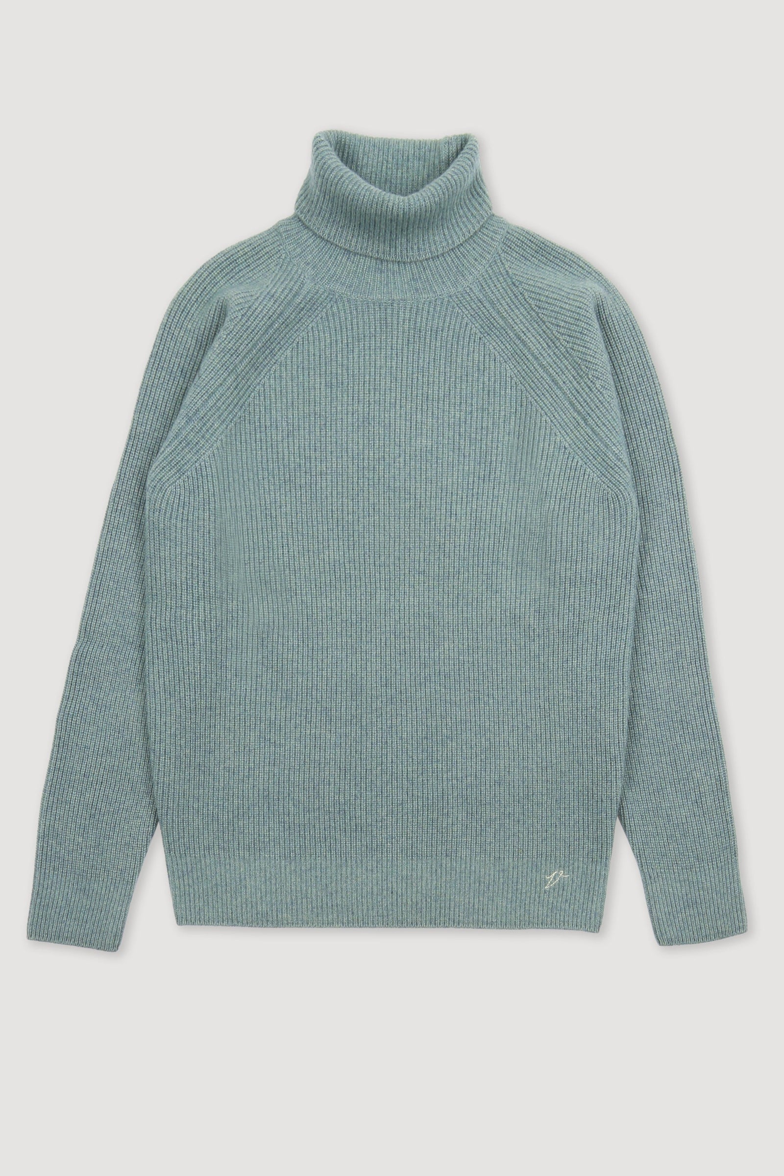 Ribbed Turtleneck Sweater Crafted From Pure Cashmere Green Timo