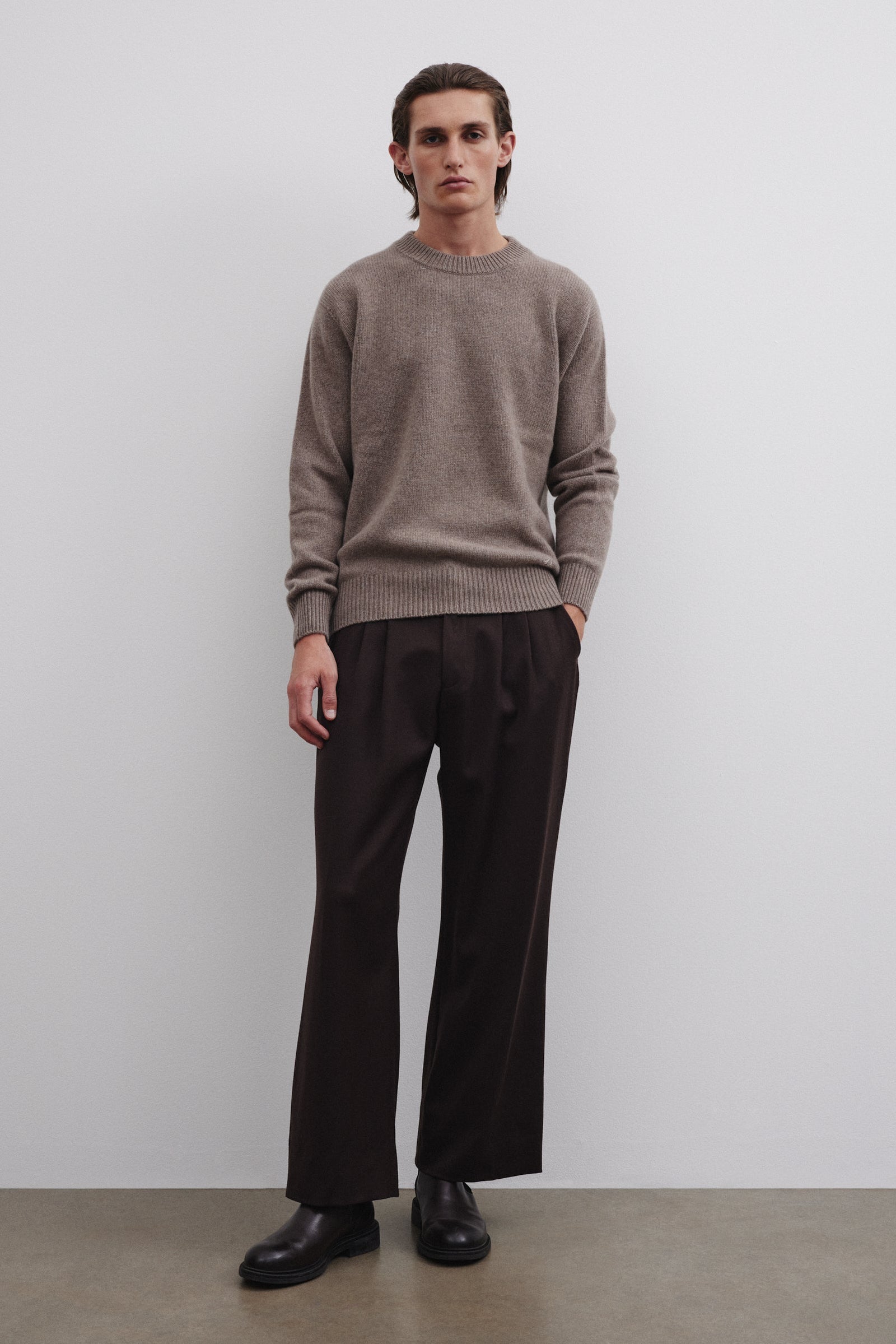 Cashmere Crew Neck Sweater Wood