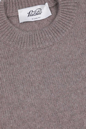 Cashmere crew neck sweater. Brown - Wood