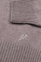 Cashmere crew neck sweater. Brown - Wood