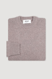 Cashmere crew neck sweater. Brown - Wood