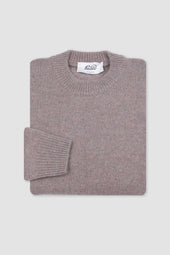Cashmere crew neck sweater. Brown - Wood