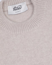 Cashmere crew neck sweater. Beige - Dust