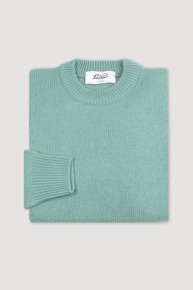 Cashmere crew neck sweater. Green - Sage