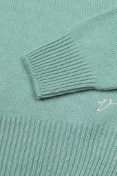 Cashmere crew neck sweater. Green - Sage