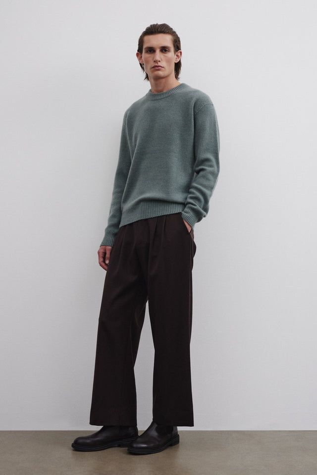 Cashmere crew neck sweater. Green - Field