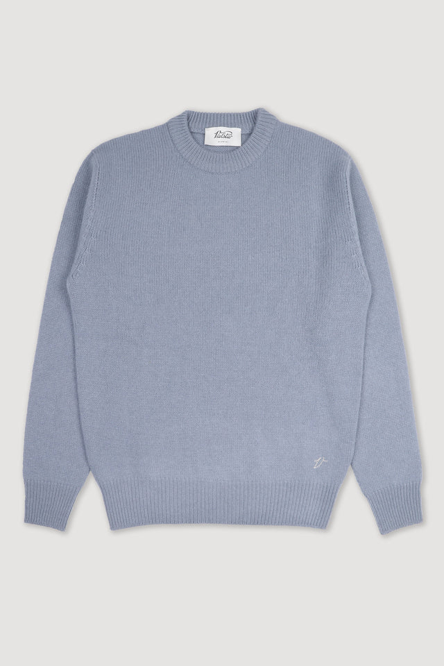 Cashmere crew neck sweater. Light blue - Air