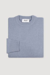 Cashmere crew neck sweater. Light blue - Air
