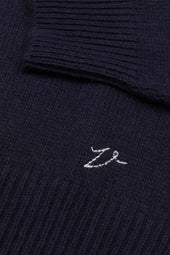 Cashmere crew neck sweater. Blue - Navy