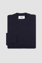 Cashmere crew neck sweater. Blue - Navy