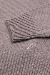 Cashmere turtleneck sweater. Brown - Wood
