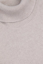 Cashmere turtleneck sweater. Beige - Dust