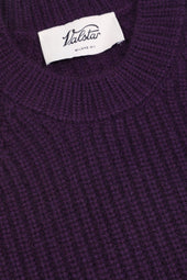 Ribbed crewneck sweater in cashmere - Purple