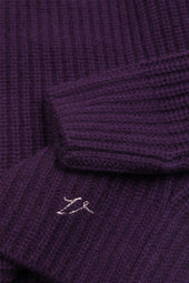 Ribbed crewneck sweater in cashmere - Purple
