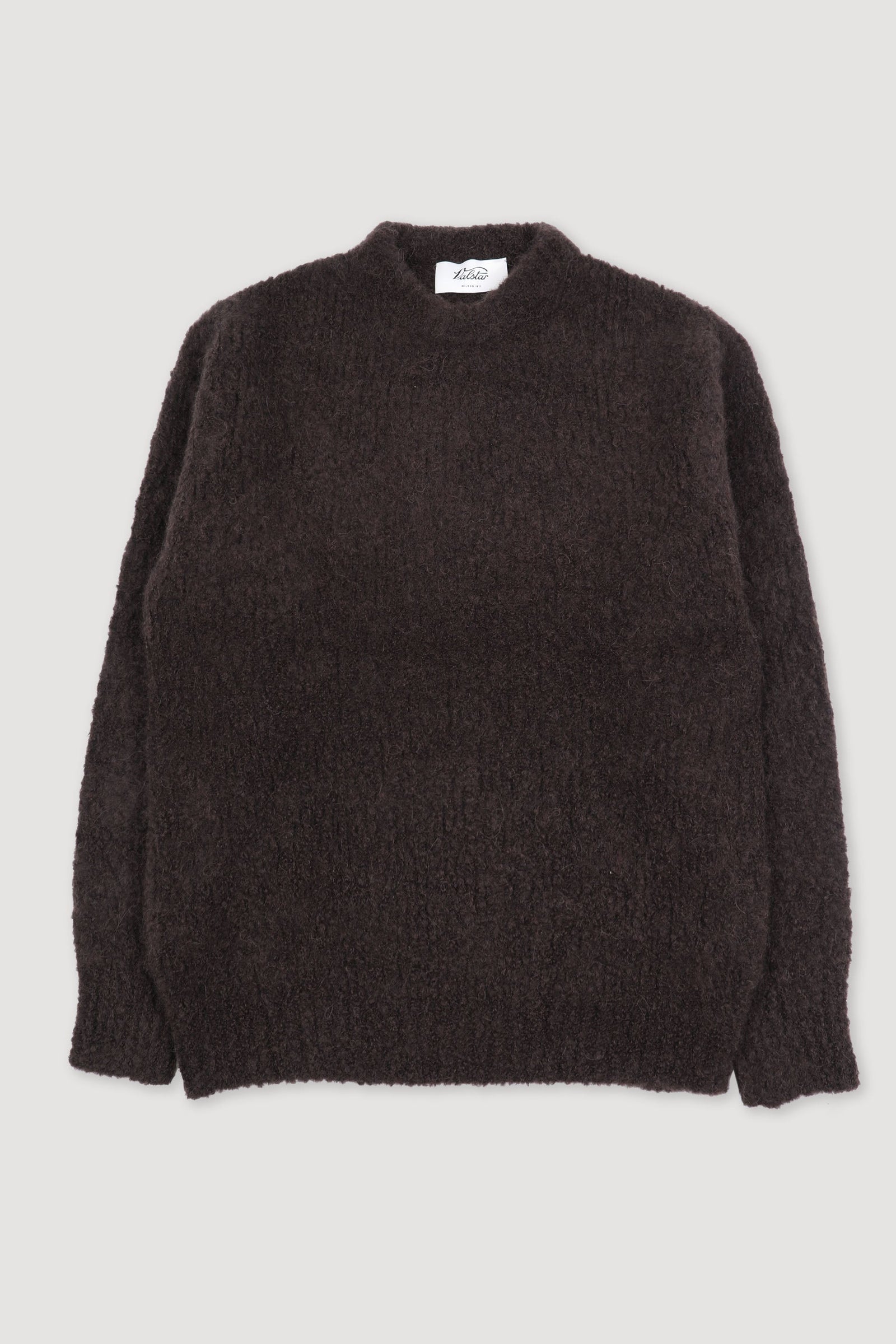 Crew Neck Sweater In Cashmere Alpaca Silk Boucl Yarn Moro