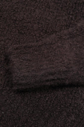 Hoodie sweater in cashmere-alpaca-silk bouclè yarn. Brown - Moro