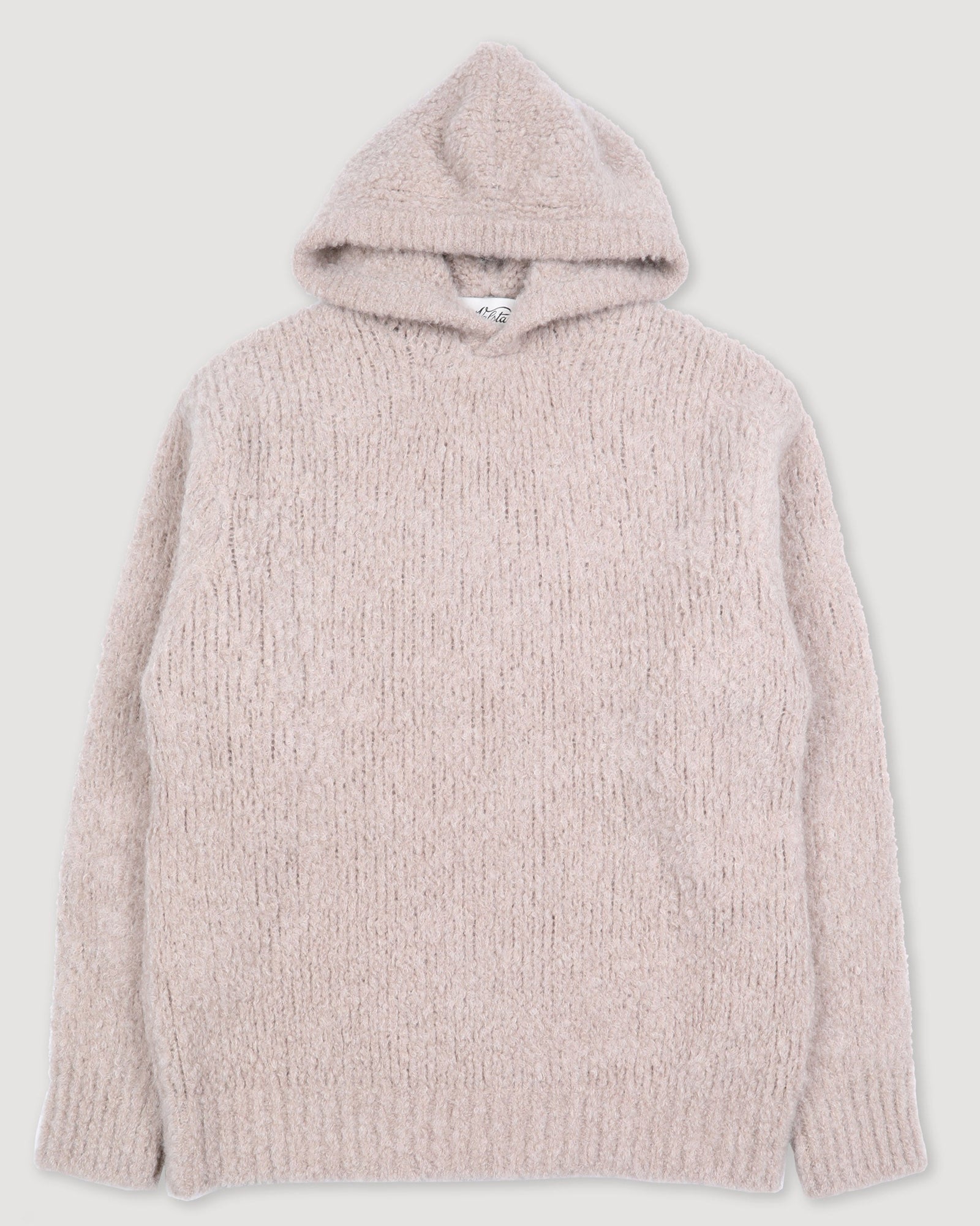 Hoodie Sweater In Cashmere Alpaca Silk Boucl Yarn Beige Sable