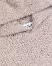 Hoodie sweater in cashmere-alpaca-silk bouclè yarn. Beige - Sable