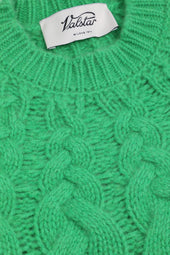 Aran crew neck sweater in cashmere - Bright green