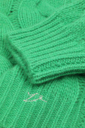 Aran crew neck sweater in cashmere - Bright green