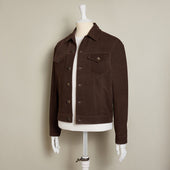 Button Through Suede Jacket In