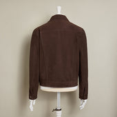 Button Through Suede Jacket In