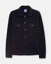 Boiled Wool Knitted Shirt Jacket