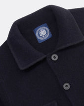 Boiled Wool Knitted Shirt Jacket