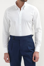 White seersucker button down shirt - Made In Italy