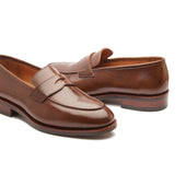 Aurus Penny Loafer Shell Cordovan Mahogany Hand Welted Cordovan Series