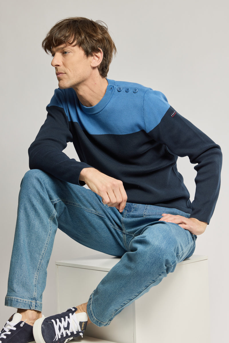 Pull marin bicolore - coton