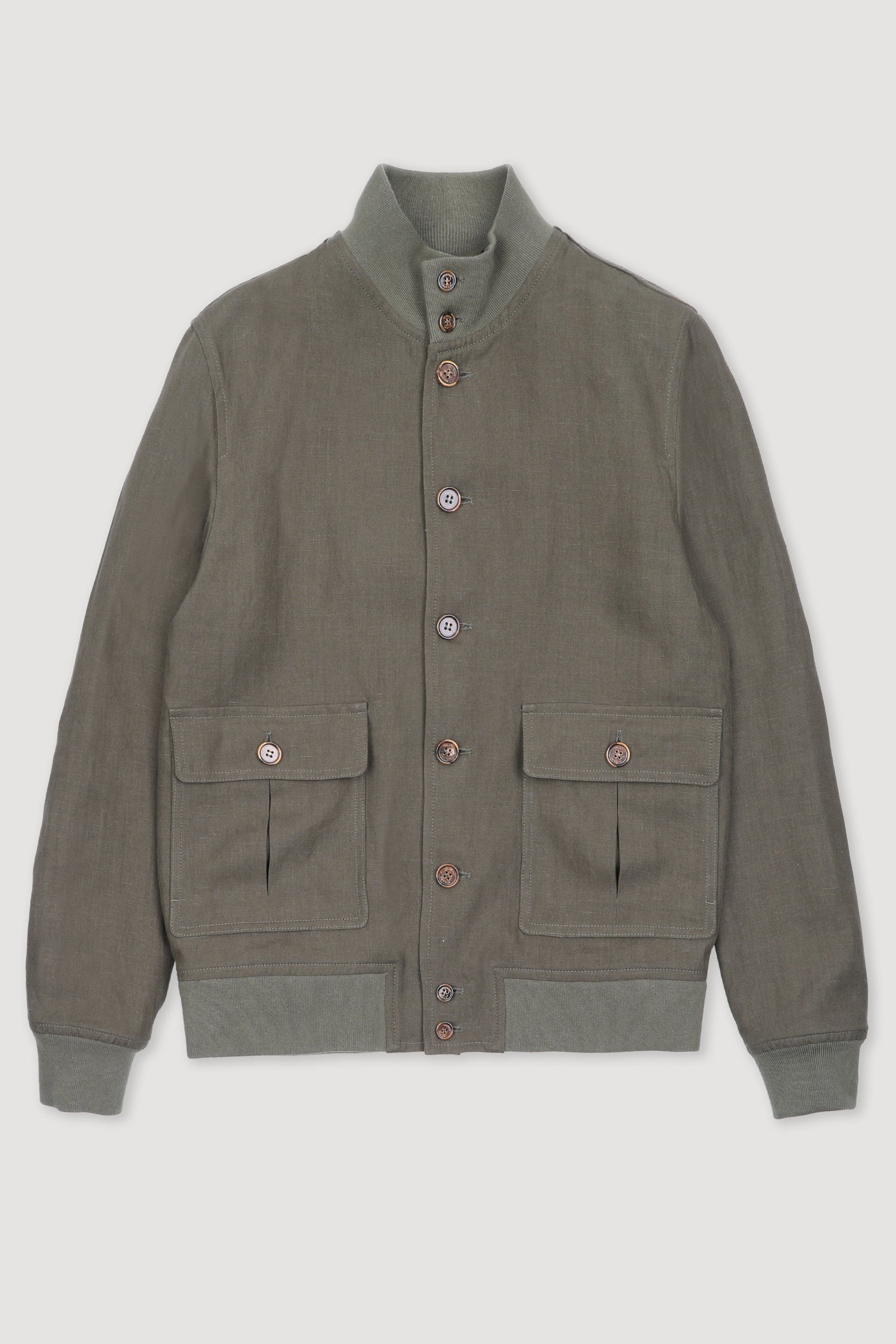 Unlined Valstarino Jacket In Linen Green