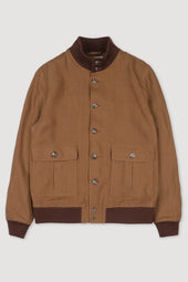 Unlined Valstarino jacket in linen. Brown - Cognac