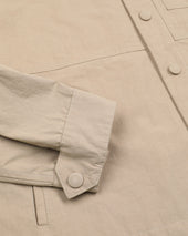 Overshirt Jacket in water repellent cotton-nylon fabric. Unlined. Beige - Mou