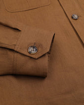 Antonio linen overshirt, unlined. Brown - Cognac