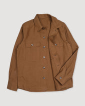 Antonio linen overshirt, unlined. Brown - Cognac