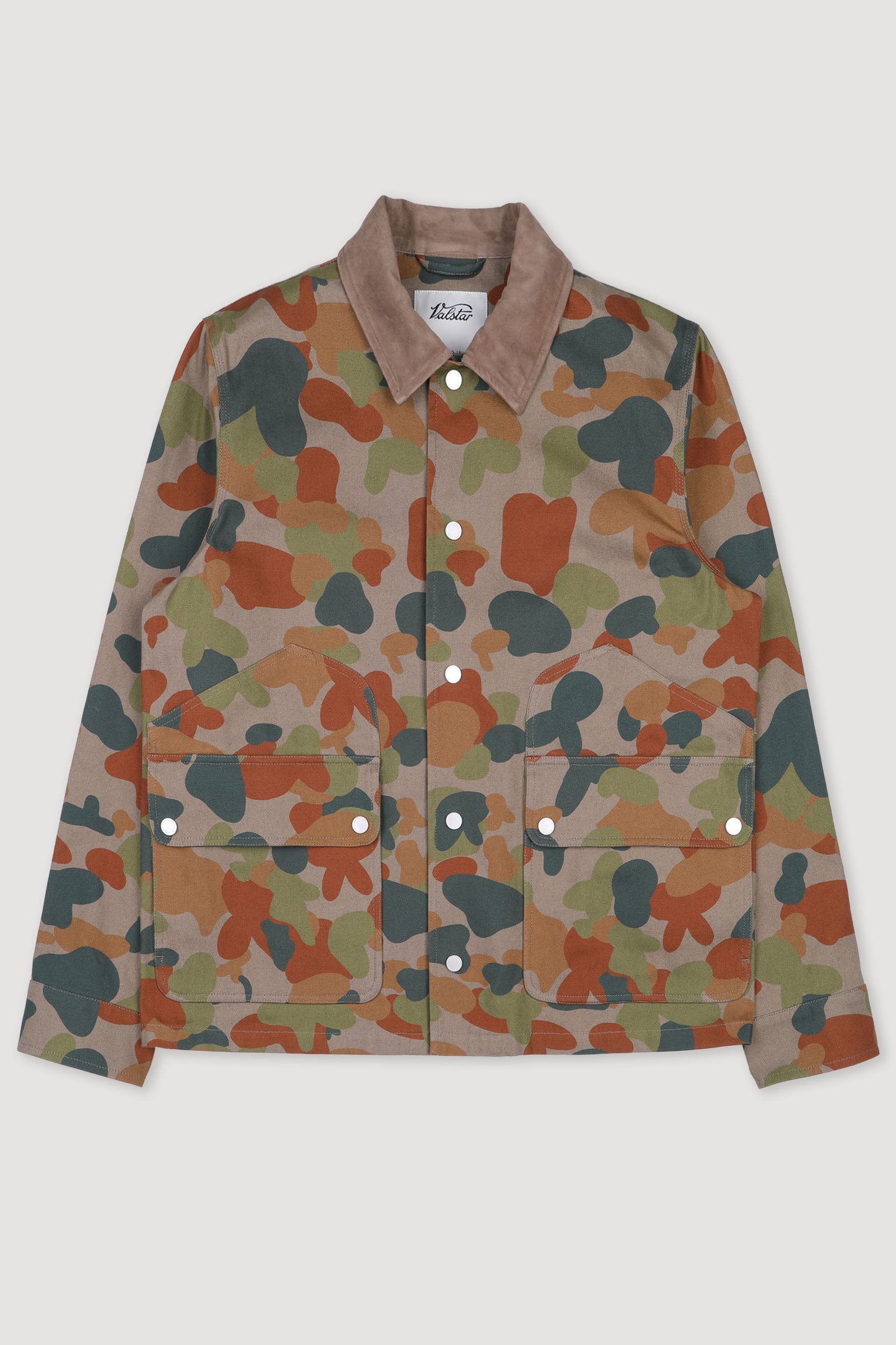 Peter Work Jacket In Printed Cotton Canvas Beige Coloniale
