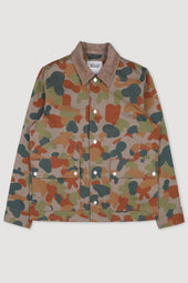 Peter work jacket in printed cotton canvas. Beige - Coloniale