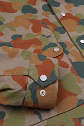Peter work jacket in printed cotton canvas. Beige - Coloniale
