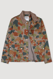 Peter work jacket in printed cotton canvas. Beige - Coloniale