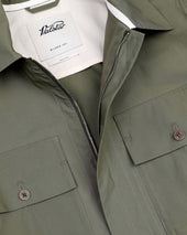 Jamie unlined zip jacket in cotton poplin. Green - Frantoio