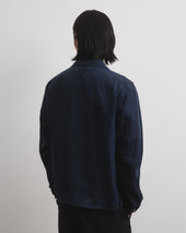Mickey unlined coach jacket in linen, blue - Blu notte