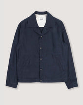 Mickey unlined coach jacket in linen, blue - Blu notte
