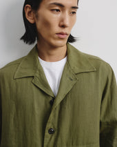 Mickey unlined coach jacket in linen - Fatigue green