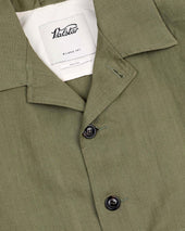 Mickey unlined coach jacket in linen - Fatigue green